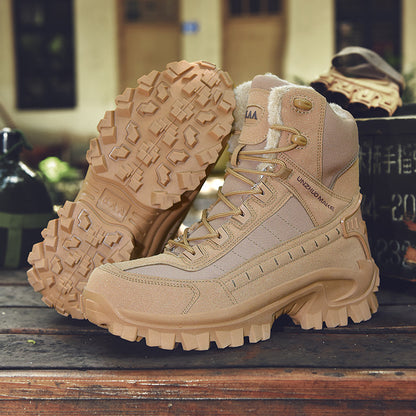 Combat Boots Winter Fleece-Lined Warm Snow Boots Men for Work Global swanky 3