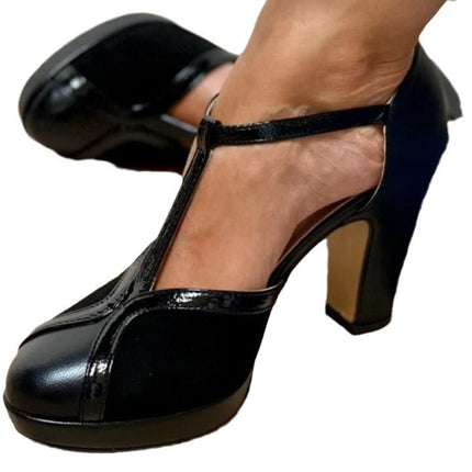 Comfortable Plus-Size High-Heel Round-Toe Pumps for Women global swanky 2