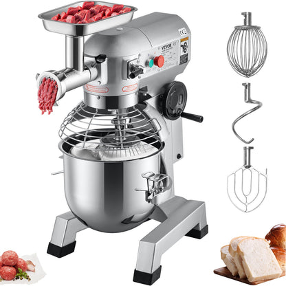 Commercial Stand Mixer 20Qt 1100W Stainless Steel Bowl 2-in1 globalswanky 01