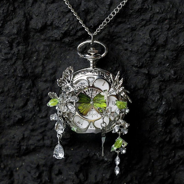  Couples Teal  Green Butterfly Animated Pocket Watch  Romantic
global-swanky 1