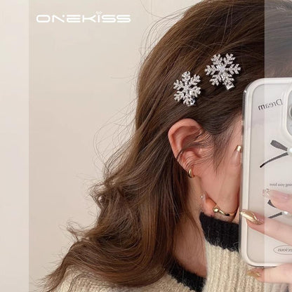 Crystal Snowflake Pearl Hair Clip – Sweet Winter Hair Accessory global swanky 3