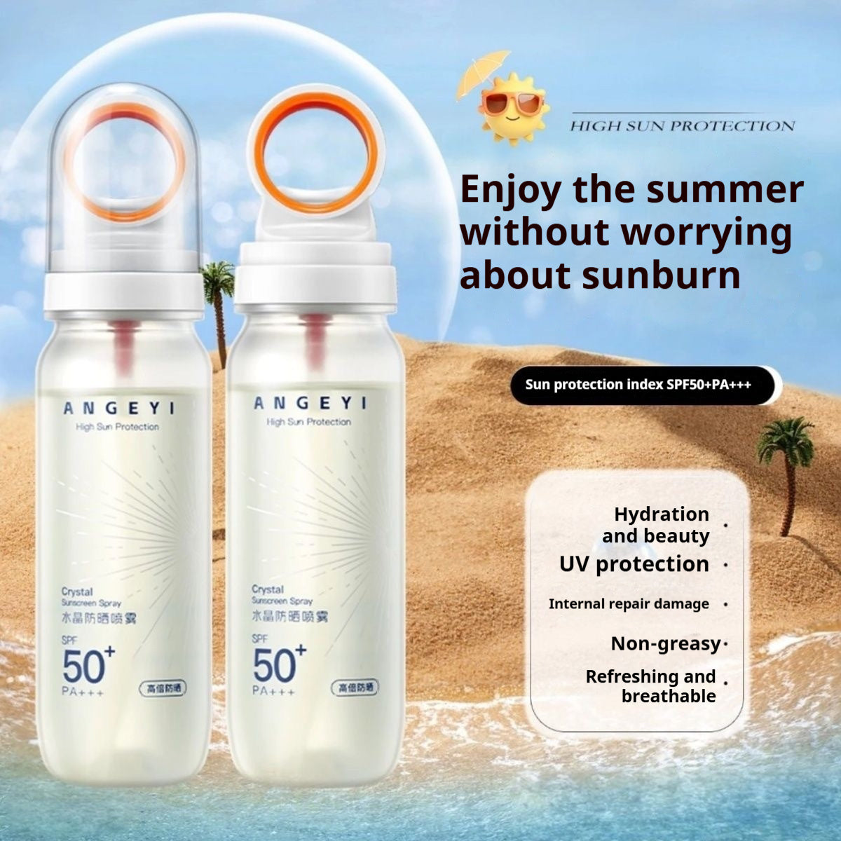 Crystal Sunscreen Spray SPF50 for Full Body UV Protection Care Global swanky  1