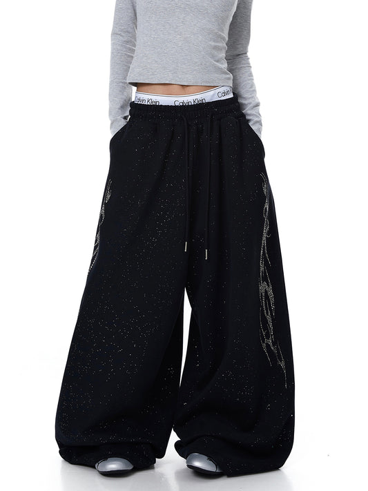 Curved Knife Style Sweatpants Wide Leg Pants for Daily Wear globalswanky 02