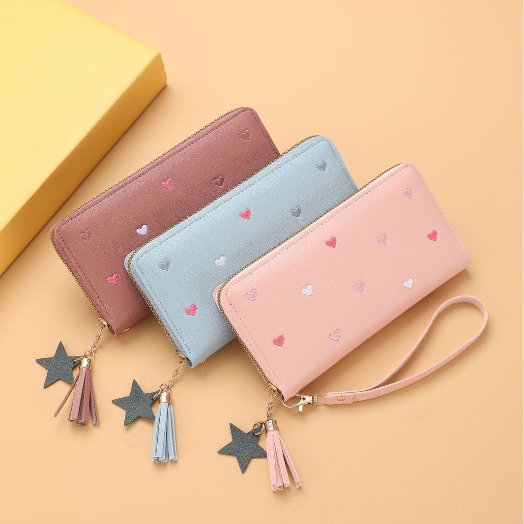 Cute Mini Embroidered Long Wallet For Women Elegant Daily Use Global swanky 1