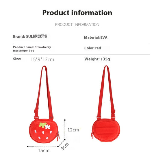 Cute Strawberry Fruit Cartoon Children's Crossbody Bag Global swanky 3
