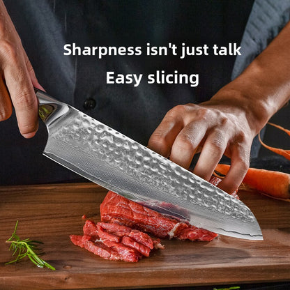 Damascus Steel Chef Knife with Rosewood Handle Cooking Tool globalswanky 02