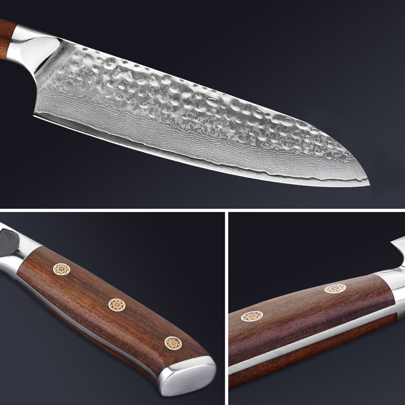 Damascus Steel Chef Knife with Rosewood Handle Cooking Tool globalswanky 03