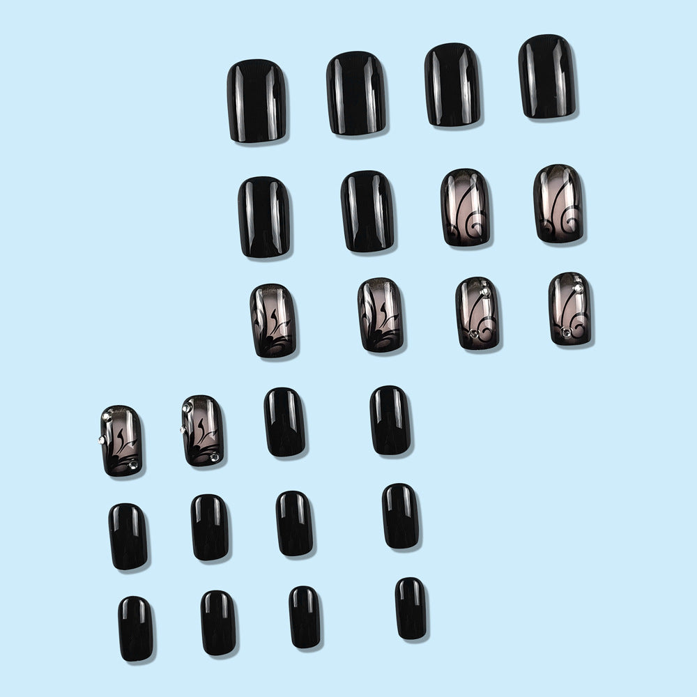 Dark Ins Style Black Vine Wearing Nails for Trendy Looks GLOBALSWANKY 02