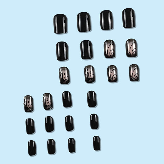 Dark Ins Style Black Vine Wearing Nails for Trendy Looks GLOBALSWANKY 02