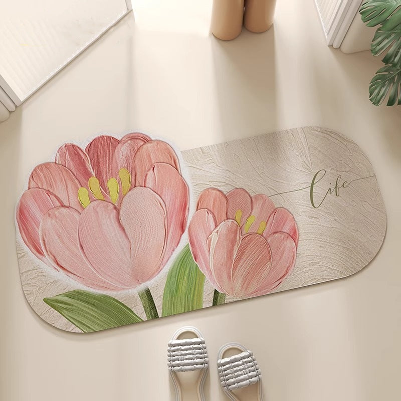 Diatomaceous Earth Bath Mat for Quick-Dry Bathroom Comfort Global Swanky 1