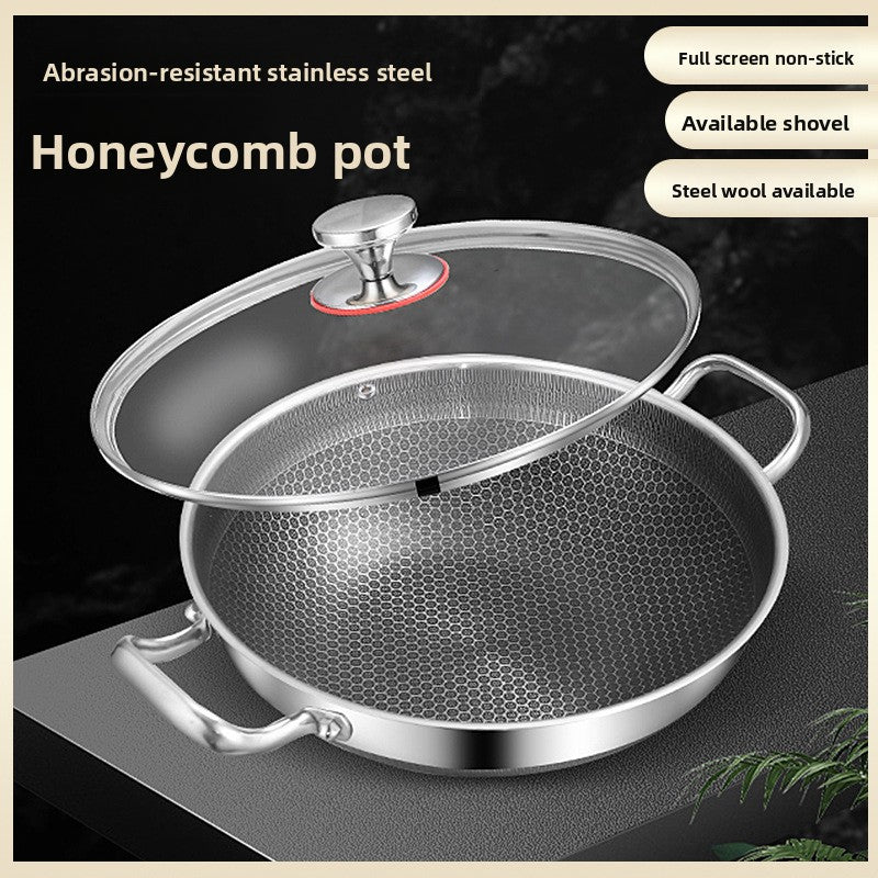 Double-Sided Honeycomb Nonstick Frying Pan for Home Kitchen globalswanky 02