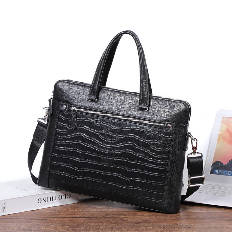 Double Zipper Compartment Briefcase For Men Business Use Daily Global swanky 1