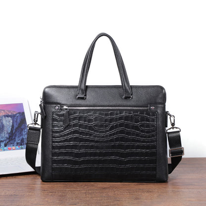 Double Zipper Compartment Briefcase For Men Business Use Daily Global swanky 2
