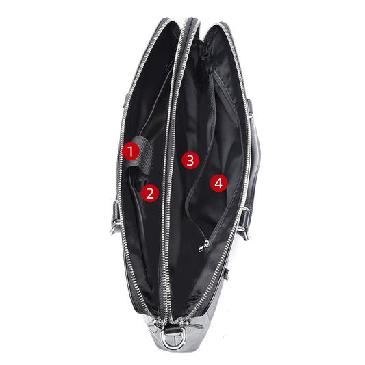 Double Zipper Compartment Briefcase For Men Business Use Daily Global swanky 3