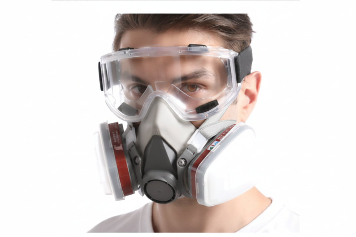 Dual-Cartridge Respirator Mask for Painting & Workshop Safety Global swanky 2