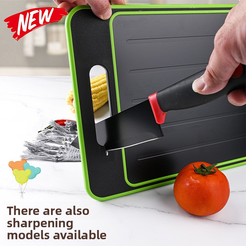 Dual-Sided Aluminum Cutting Board with Knife Sharpener Global swanky 1