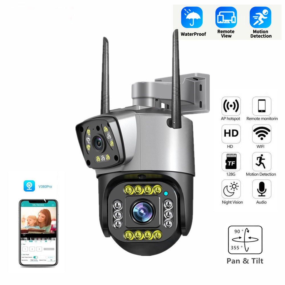 Dual Lens Home Camera with Two-Way Voice Intercom for Security globalswanky 02