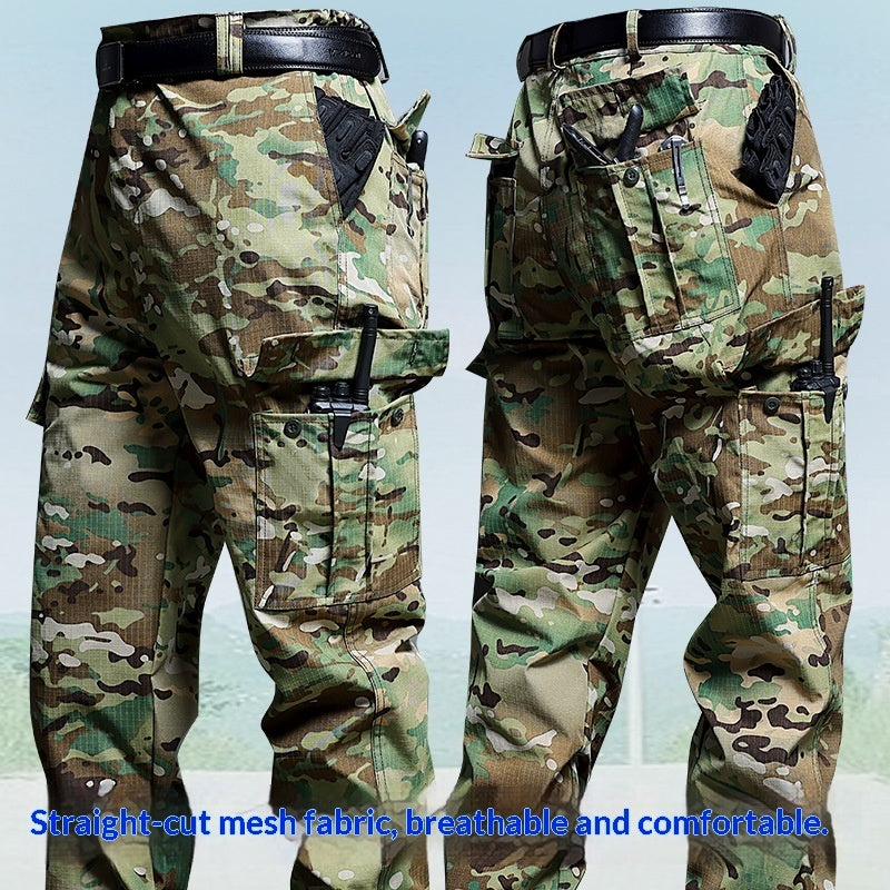 Durable Multi-Pocket Loose-Fit Tactical Utility Work Pants globalswanky 02