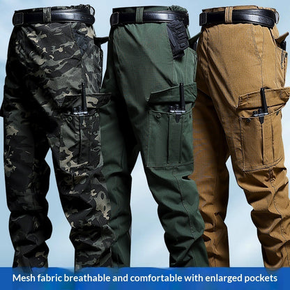 Durable Multi-Pocket Loose-Fit Tactical Utility Work Pants globalswanky 03