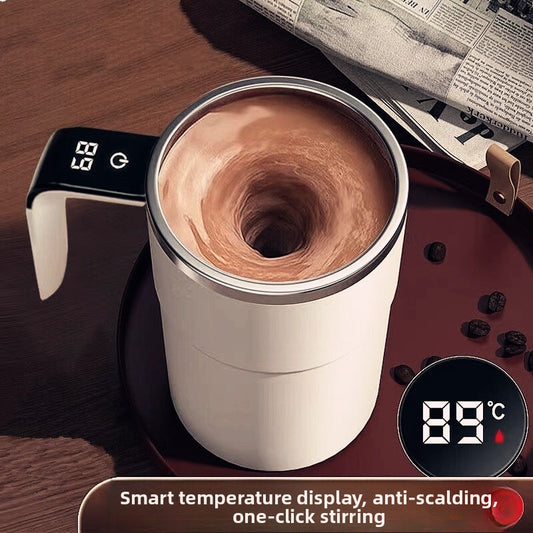 Electric Magnetic Stirring Coffee Cup with Temperature Display Global swanky 1