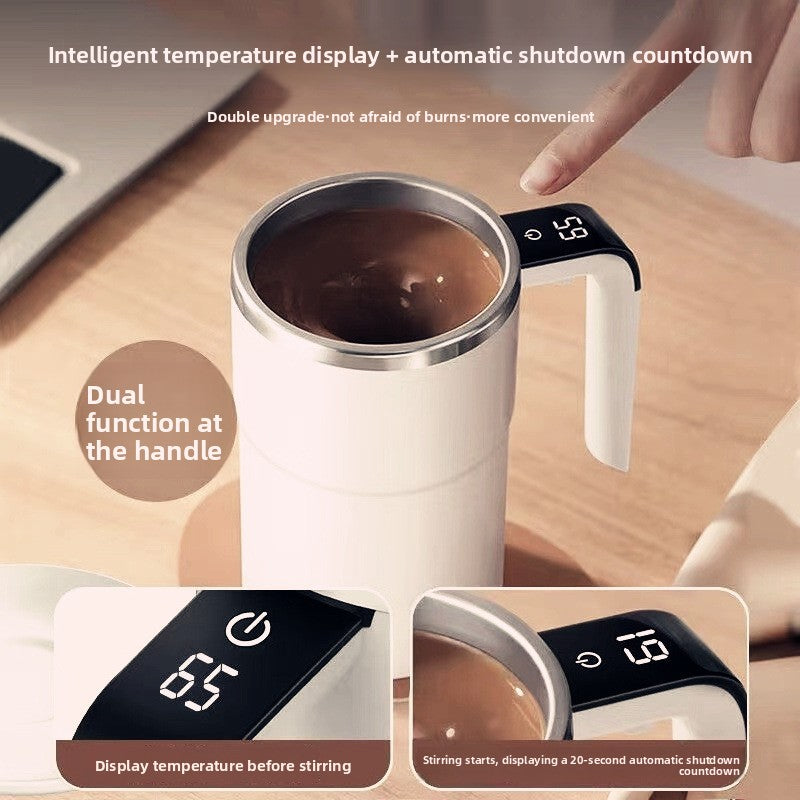 Electric Magnetic Stirring Coffee Cup with Temperature Display Global swanky 2