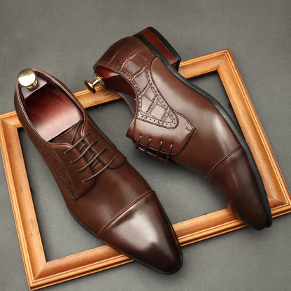 European Version Men's 2-Joint Formal Leather Shoes Work Style Global swanky 2