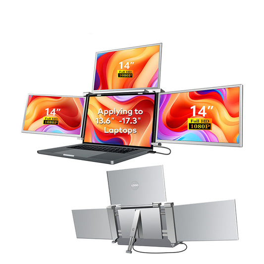 FHD Triple Monitor Laptop Screen Extender with 205° Rotation Global swanky 2