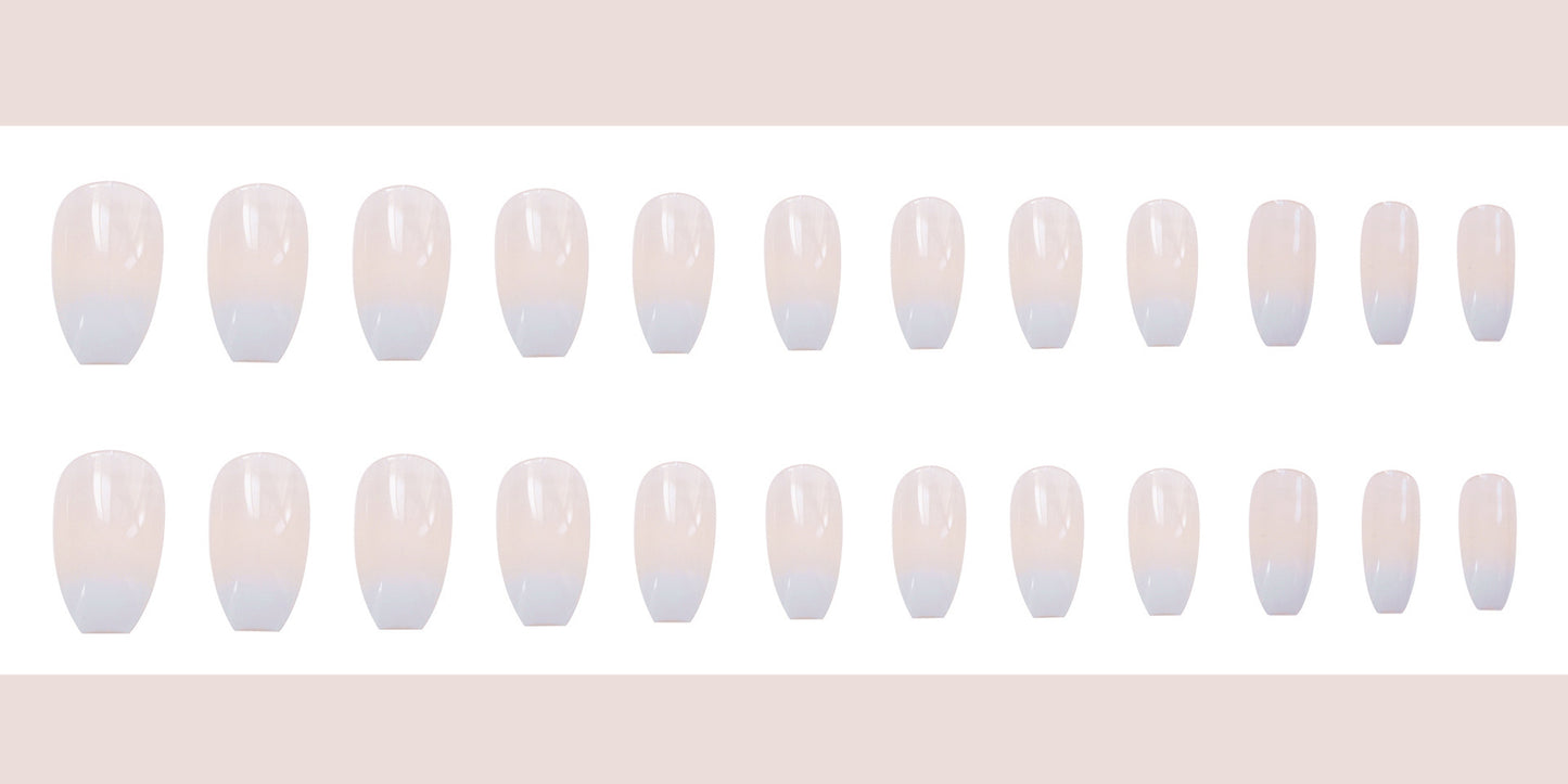 Fake Nail Patches Ballet White Gradient Fashion Nail Tools globalswanky 02