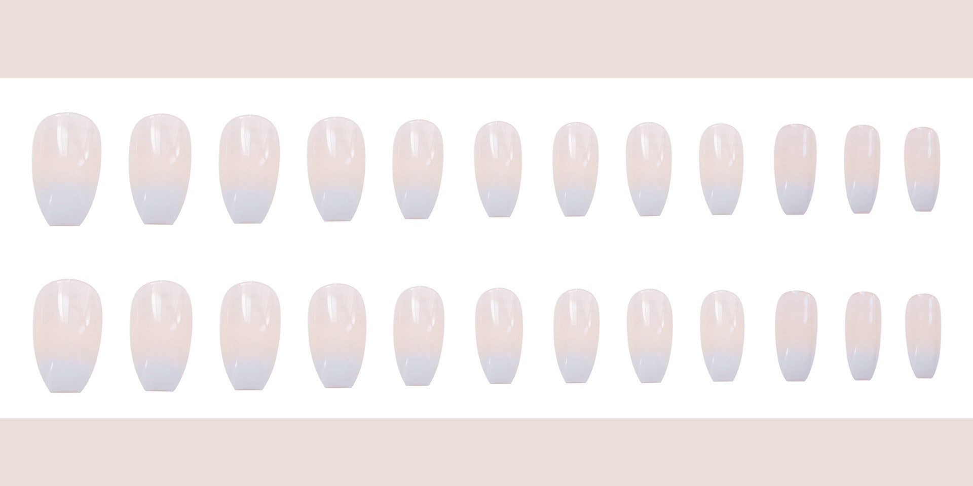 Fake Nail Patches Ballet White Gradient Fashion Nail Tools globalswanky 02
