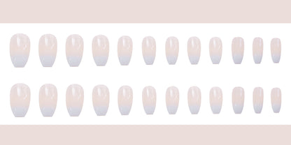 Fake Nail Patches Ballet White Gradient Fashion Nail Tools globalswanky 02