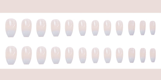 Fake Nail Patches Ballet White Gradient Fashion Nail Tools globalswanky 02