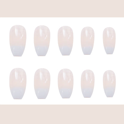 Fake Nail Patches Ballet White Gradient Fashion Nail Tools globalswanky 03