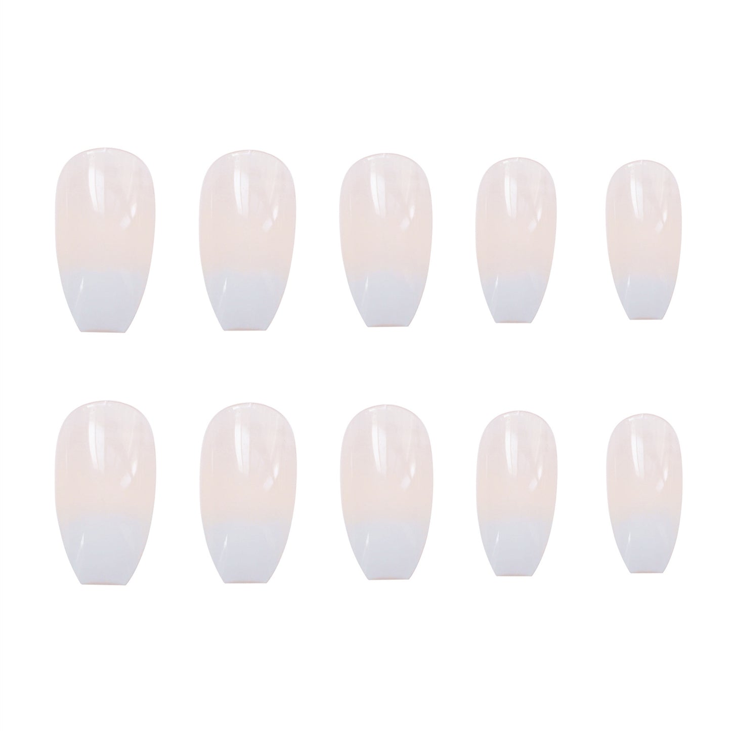 Fake Nail Patches Ballet White Gradient Fashion Nail Tools globalswanky 04