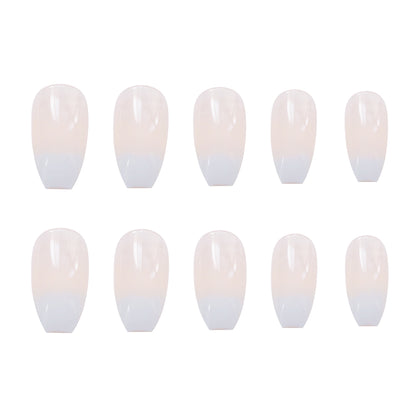 Fake Nail Patches Ballet White Gradient Fashion Nail Tools globalswanky 04