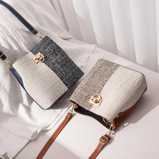 Fashion Texture Bucket Bag – Chic Single Shoulder Slant Design globalswanky 2