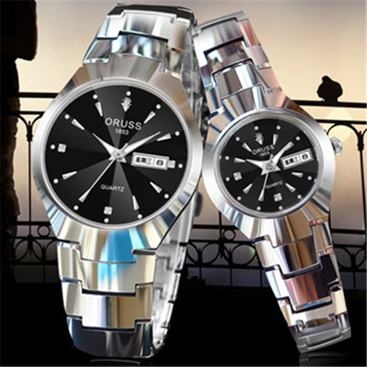  Fashion Waterproof Quartz Watch Tungsten Steel Color Couples
global-swanky 1