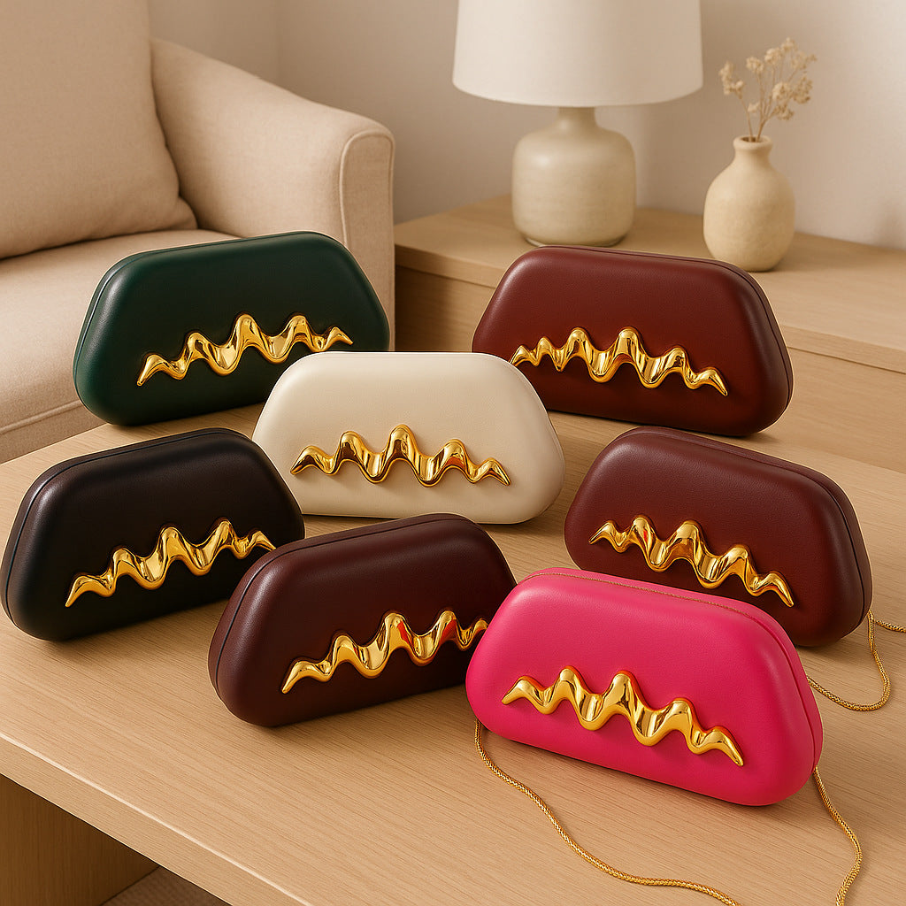 Fashionable Irregular Shaped PU Wrist Bag for Evening Events globalswanky 01
