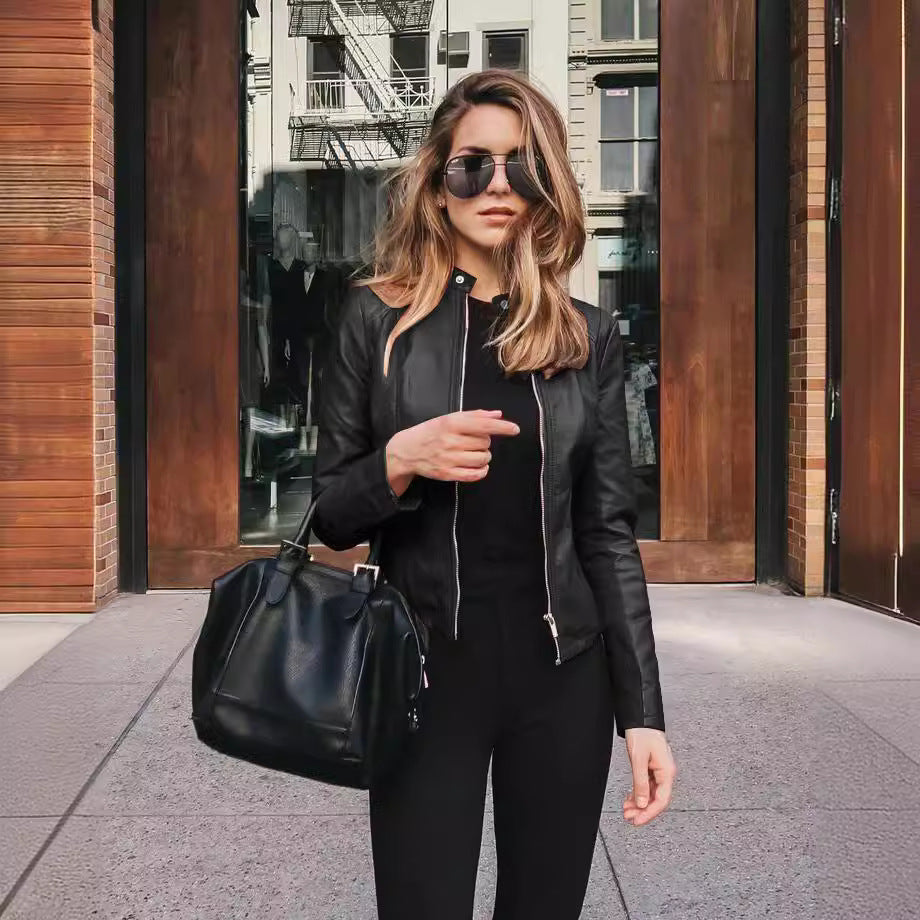 Fashionable leather jackets for women in autumn and winter Global swanky 3