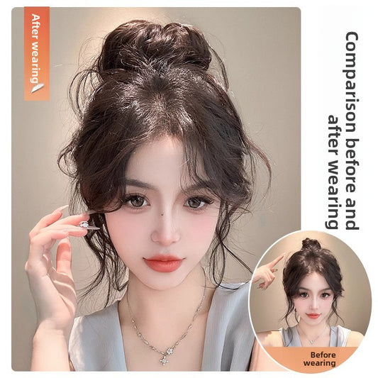 Faux Hair Bun Band With Stretch for a Quick Bun Updo Look Global Swanky 02