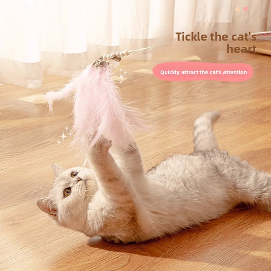  Feather Bell Cat Wand Toys for Hunting and Fun Exercise global-swanky- 2