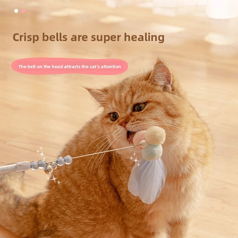 Feather Bell Cat Wand Toys for Hunting and Fun Exercise global-swanky- 3