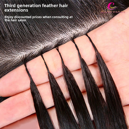 Feather Hair Extensions Real Human Hair 40 Bundles for Women Global swanky 01