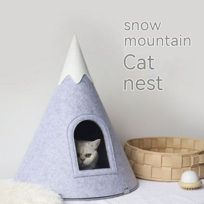 Felt Snow Mountain Tent Semi-enclosed Pet Bed Global swanky 3