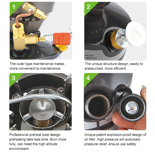 Field Oil Stove for Camping Mountaineering Outdoor Cooking globalswanky 03