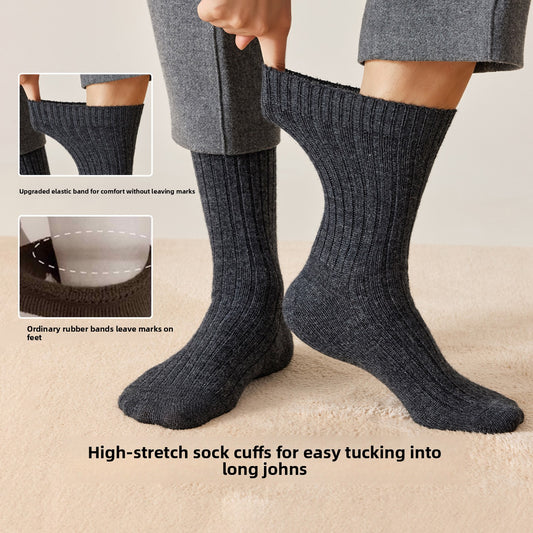 Fleece Lined Wool Socks for Men Soft Warm Winter Wear Pair globalswanky 01