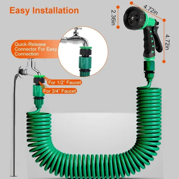 Flexible EVA Recoil Garden Hose for Watering and Cleaning global-swanky 2
