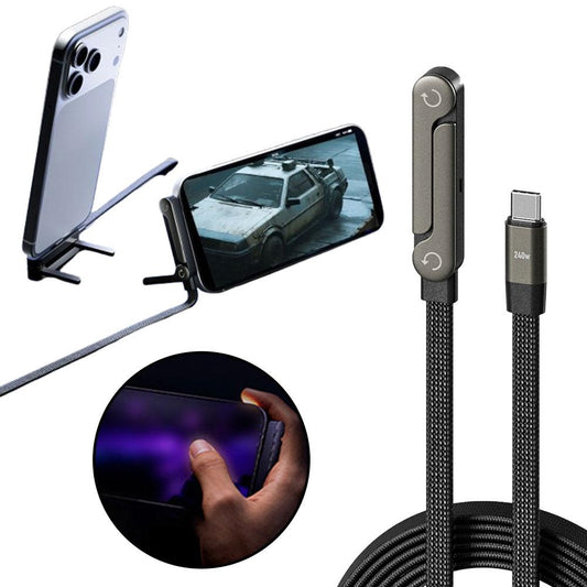 Foldable Bracket Data Cable – Fast Charging 2-in-1 Type-C Cable global swanky 1