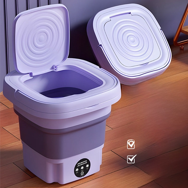  Foldable Mini Washing Machine with Drain Basket for Travel global-swanky 3