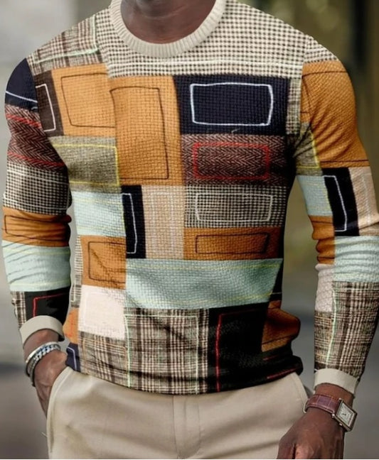 For Men 3D Pullover Casual Tops Long Sleeve T-Shirts Global swanky 1