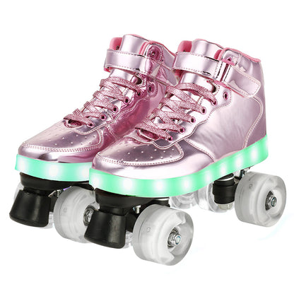 Four-wheel Skating Flashing Roller Skates Global swanky 3